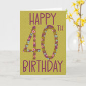 40歳の誕生日フローラ カード (黄色い花)