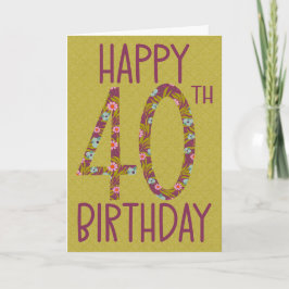 40歳の誕生日フローラ カード