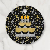 40歳の誕生日ブラックと金ゴールド紙吹雪 フェイバータグ (裏面)