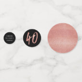 40歳の誕生日ブラックアンドバラ金ゴールド カスタム コンフェッティ (正面)