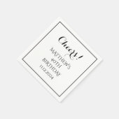 40歳の誕生日ブラックスクリプトエレガント応援 スタンダードカクテルナプキン (角)