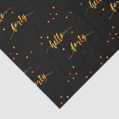 40歳の誕生日ブラック金ゴールドこんにちは40タイポグラフィ 薄葉紙 (詳細)