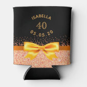 40歳の誕生日ブラック金ゴールドボウ 缶クーラー (正面)