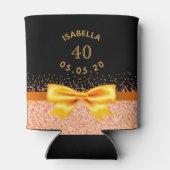 40歳の誕生日ブラック金ゴールドボウ 缶クーラー (裏面)