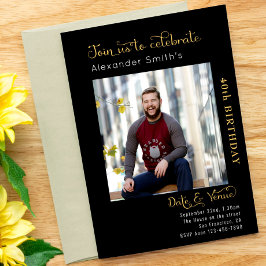 40歳の誕生日ブラック 招待状