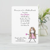 40歳の誕生日ブランチ スティック ガール   招待状 (スタンド正面)