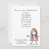 40歳の誕生日ブランチ スティック ガール   招待状 (正面)