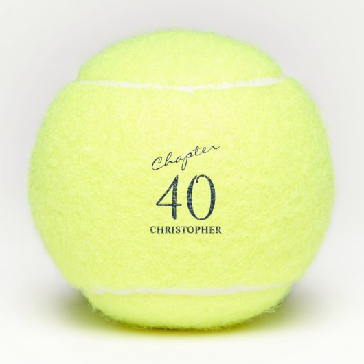 40歳の誕生日ブルースクリプト テニスボール (正面)