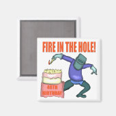 40歳の誕生日プレゼントに火を入れる マグネット (正面/裏面)