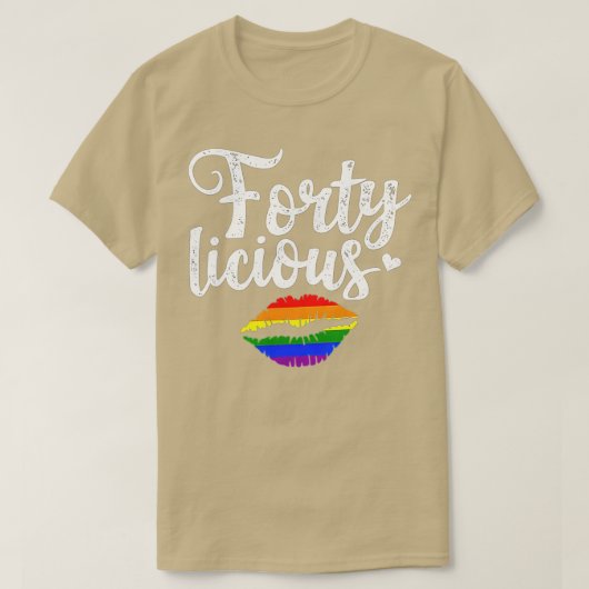 40歳の誕生日プレゼントゲイレズビアンLGB Fortyricou Tシャツ (デザイン正面)