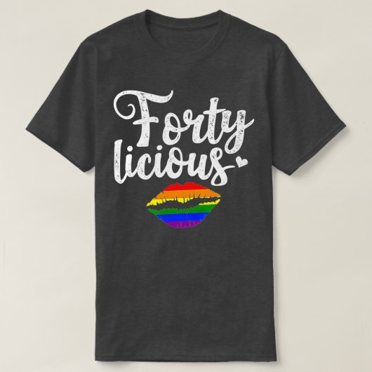40歳の誕生日プレゼントゲイレズビアンLGB Fortyricou Tシャツ (デザイン正面)