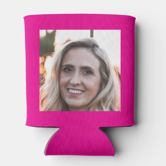 40歳の誕生日ホットピンク金ゴールド写真テンプレート 缶クーラー (裏面)