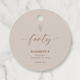 40歳の誕生日ボホエレガントミニマルー フェイバータグ