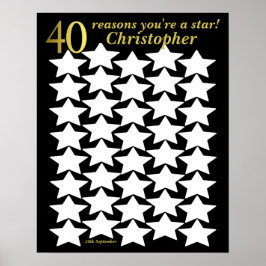 40歳の誕生日ポスター - 40の理由、あなたはスター ポスター