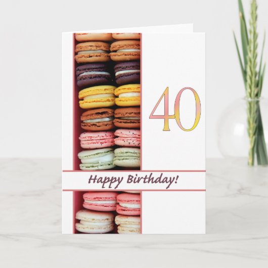 40歳の誕生日マカロンのカード カード (正面)