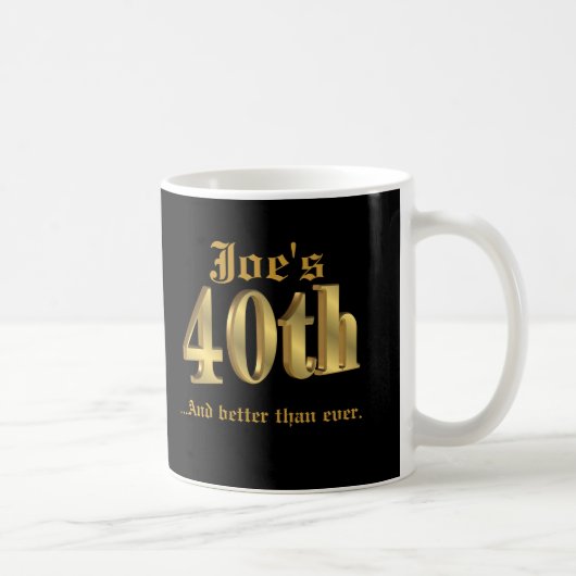 40歳の誕生日マグパーソナライズされた コーヒーマグカップ (右)