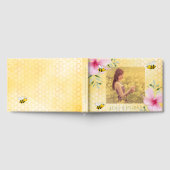 40歳の誕生日ミツバチのハニカムピンクのフローラ写真 ゲストブック (全面)