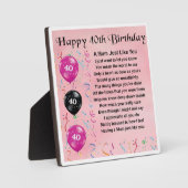 40歳の誕生日ムーム・ポーム・プラーク フォトプラーク (正面)