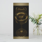 40歳の誕生日メンズセピア金ゴールドコールドドリンクマン 招待状 (スタンド正面)