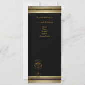 40歳の誕生日メンズセピア金ゴールドコールドドリンクマン 招待状 (裏面)