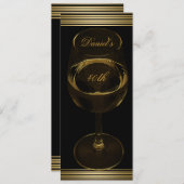 40歳の誕生日メンズセピア金ゴールドコールドドリンクマン 招待状 (正面/裏面)