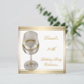 40歳の誕生日メンズセピア金ゴールドコールドドリンクマン 招待状 (スタンド正面)