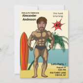 40歳の誕生日メンズニューボディビルダーおもしろいマッスル 招待状 (正面)