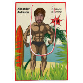 40歳の誕生日💪🤣メンズボディビルダーおもしろいマッスル ミディアムペーパーバッグ (裏面)