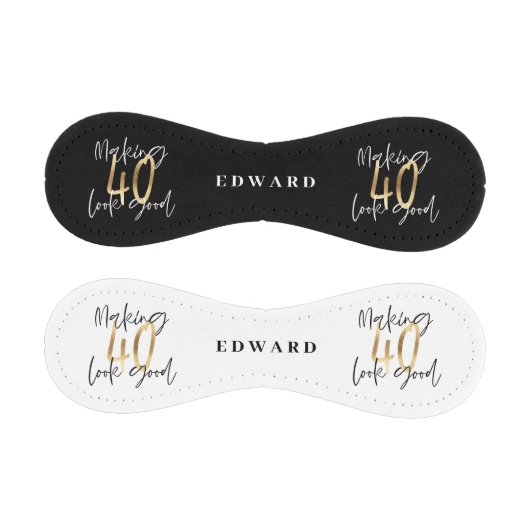 40歳の誕生日モダンのシックな黒と金ゴールド  野球ボール (パネル)