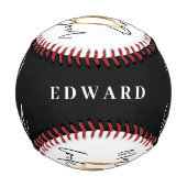 40歳の誕生日モダンのシックな黒と金ゴールド  野球ボール (正面)