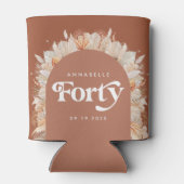 40歳の誕生日モダンアーチパンパスグラステラコッタ 缶クーラー (裏面)