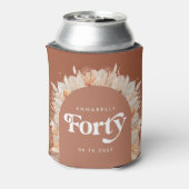 40歳の誕生日モダンアーチパンパスグラステラコッタ 缶クーラー (缶裏面)
