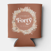 40歳の誕生日モダンアーチパンパスグラステラコッタ 缶クーラー (正面)