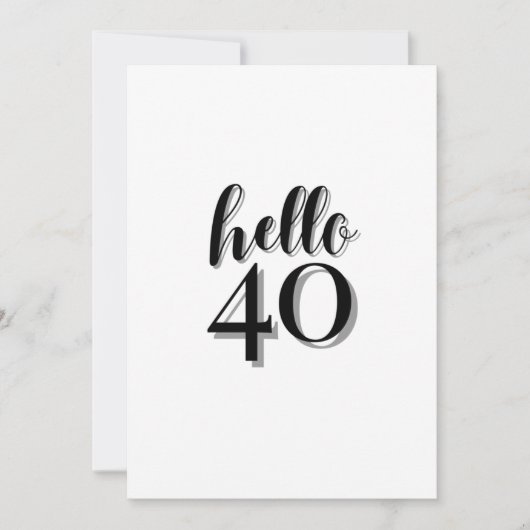 40歳の誕生日モダンピンクとブラックパーティー 招待状 (正面)