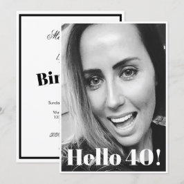40歳の誕生日モダン写真 招待状