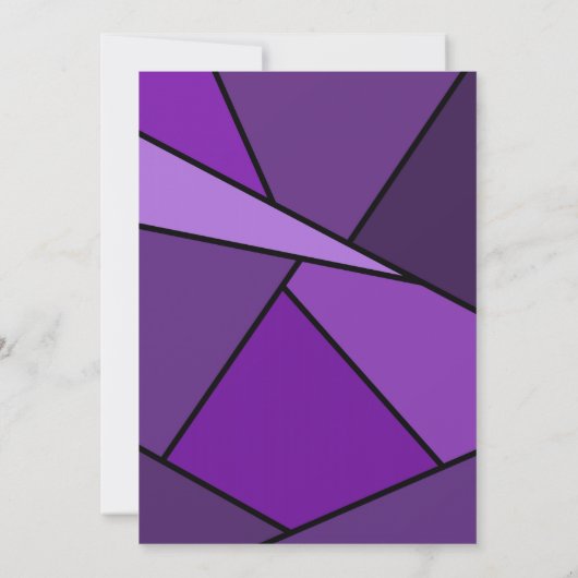 40歳の誕生日モダン紫色の幾何学模様 招待状 (裏面)