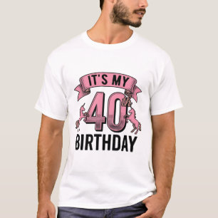 40歳の誕生日ユニコーンのビンテージ刻印デザイン_1 Tシャツ