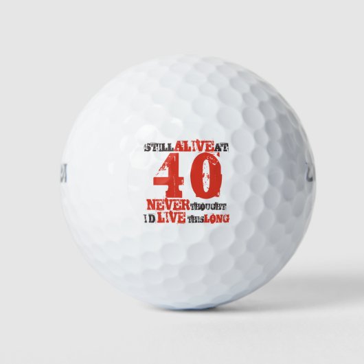 40歳の誕生日ユーモアの態度 ゴルフボール (正面)