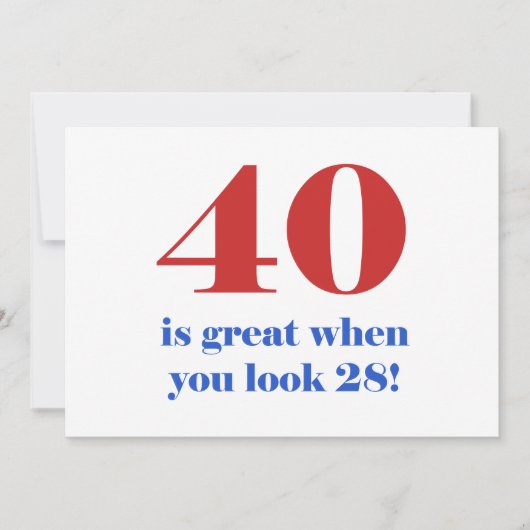 40歳の誕生日ユーモアの贈り物 カード (正面)