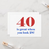 40歳の誕生日ユーモアの贈り物 カード (正面/裏面インサイチュ)