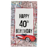 40歳の誕生日レトロコルベット地図 スモールペーパーバッグ (正面)