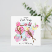 40歳の誕生日レトロプールパーティ 招待状 (スタンド正面)