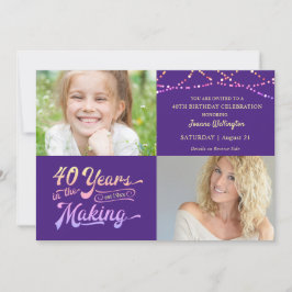 40歳の誕生日レトロメイキング・ライトで40年 招待状