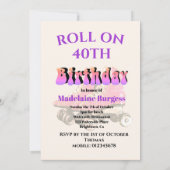 40歳の誕生日レトロローラースケートサンbeam 招待状 (裏面)