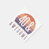 40歳の誕生日レトロ夕日 スタンダードカクテルナプキン (角)