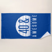 40歳の誕生日レトロ夕日 ビーチタオル (正面)