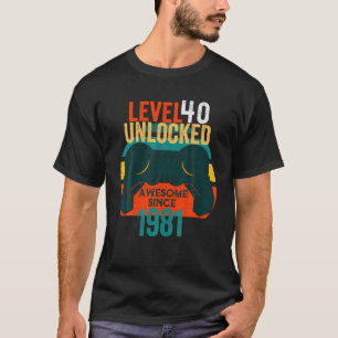 40歳の誕生日レベル40ロック解除のビデオゲーム機M Tシャツ