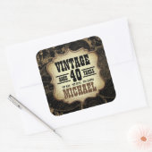 40歳の誕生日ヴィンテージテーマパーティーのナプキンス スクエアシール (封筒)