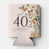 40歳の誕生日ヴィンテージフローラ 缶クーラー (裏面)