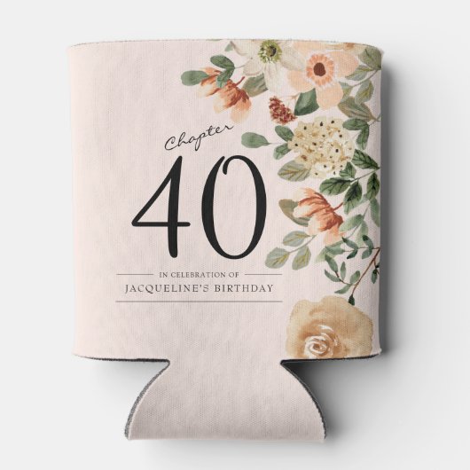 40歳の誕生日ヴィンテージフローラ 缶クーラー (裏面)